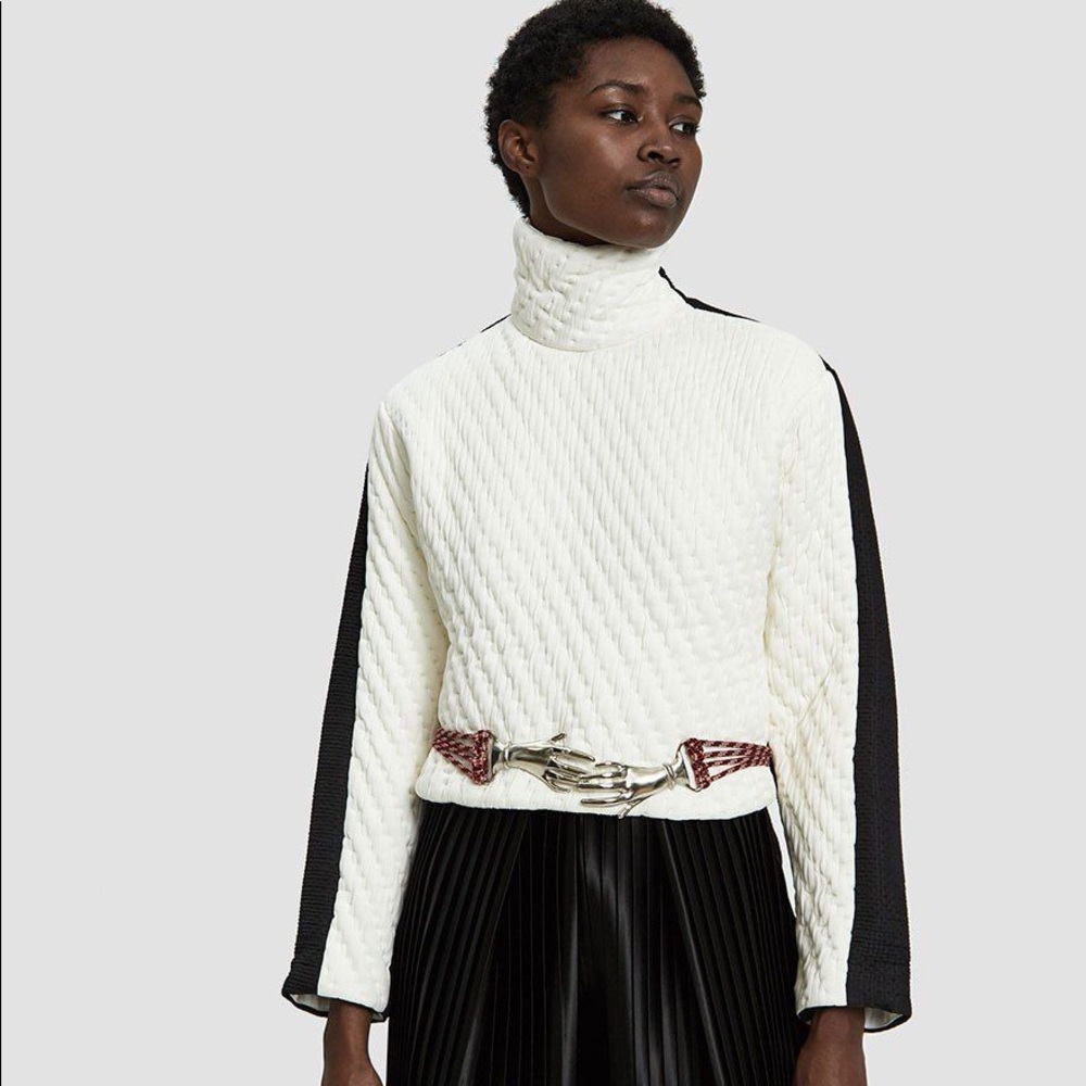 MAZARINE XIX Mixed Material Sweater